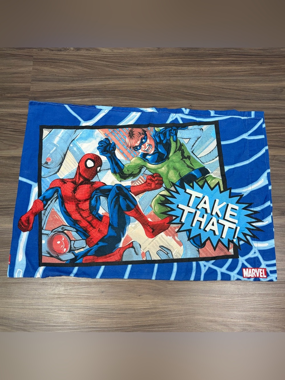 2012 Spider Sense Spider-Man Cartoon Graphic "Take That" "Zing" Pillowcase